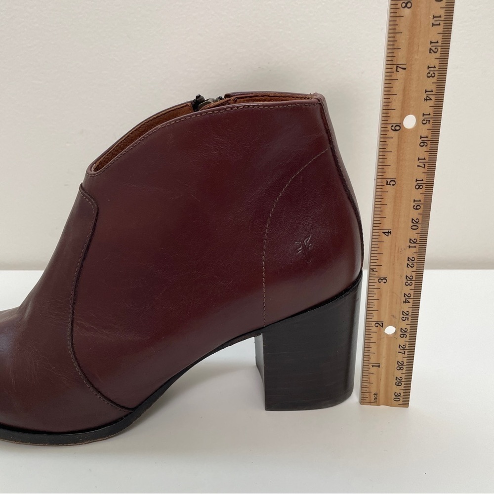 Frye Nora short zip boot brown size 9 bootie western leather pointed toe office - Picture 13 of 15